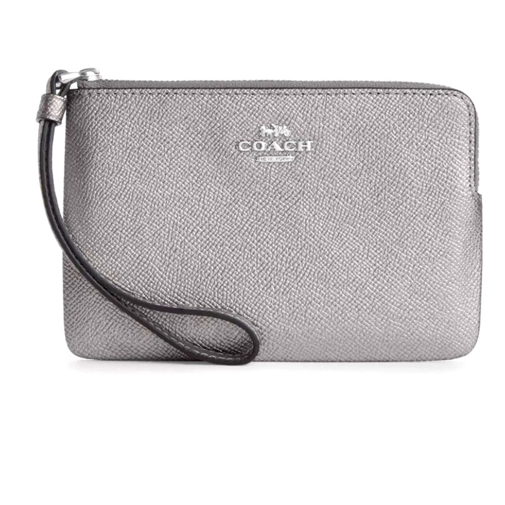 Coach Metallic Corner Zip Wristlet